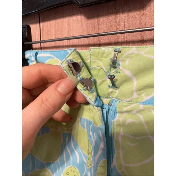 Lilly Pulitzer size 4 blue green turtle pants vintage - Picture 4 of 6